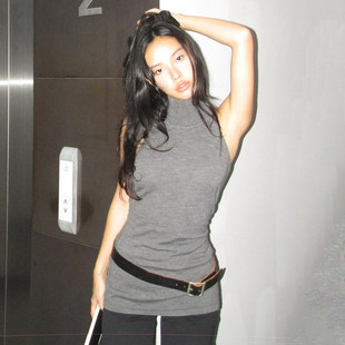 背心露背性感中长款 ROCKMORE 无袖 半高领收腰修身 上衣 至简文学