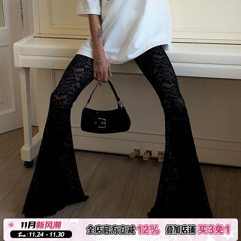 辣妹性感风蕾丝显瘦打底长裤