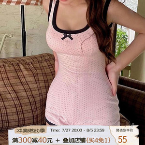 ROCKMORE【夏日多巴胺】 ins风纯欲波点少女感连体裤修身时髦短裤