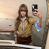 老钱风 ROCKMORE 美式 条纹假两件拼接翻领夹克外套复古百搭上衣