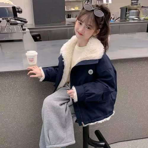 女童外套秋冬款2025新款洋气加绒加厚派克服儿童冬装大童冬季上衣