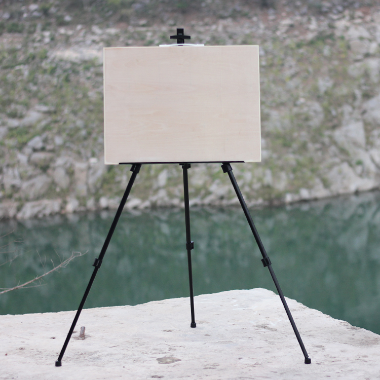 折叠画架画板美术初学套装展架画室素描写生黑色铝铁画架+4k画板