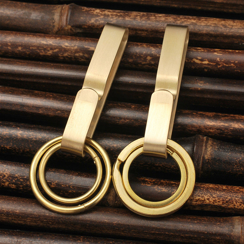老式手工穿皮带钥匙扣铜腰挂复古挂钩男士实用简约汽车钥匙圈快挂