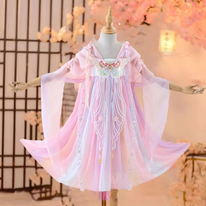 儿童夏季汉服襦裙女童连衣裙超仙古风公主唐装洋气汉服襦裙高能感