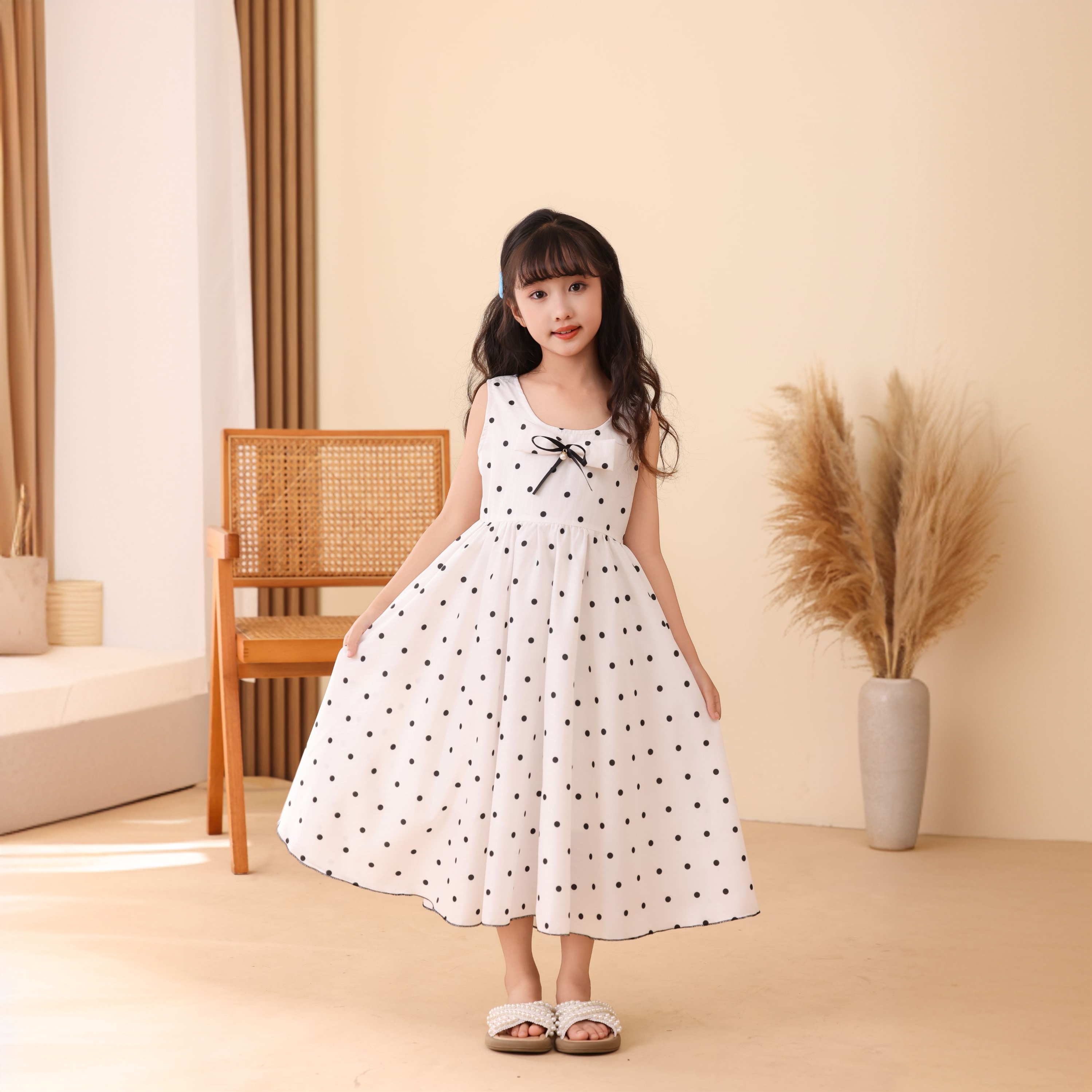 波点公主裙女童法式蓬蓬裙礼服裙儿童高端连衣裙夏季生日长裙洋气