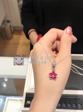 国内现货pandora潘多拉女士兰花吊坠项链纯银锁骨链简约气质