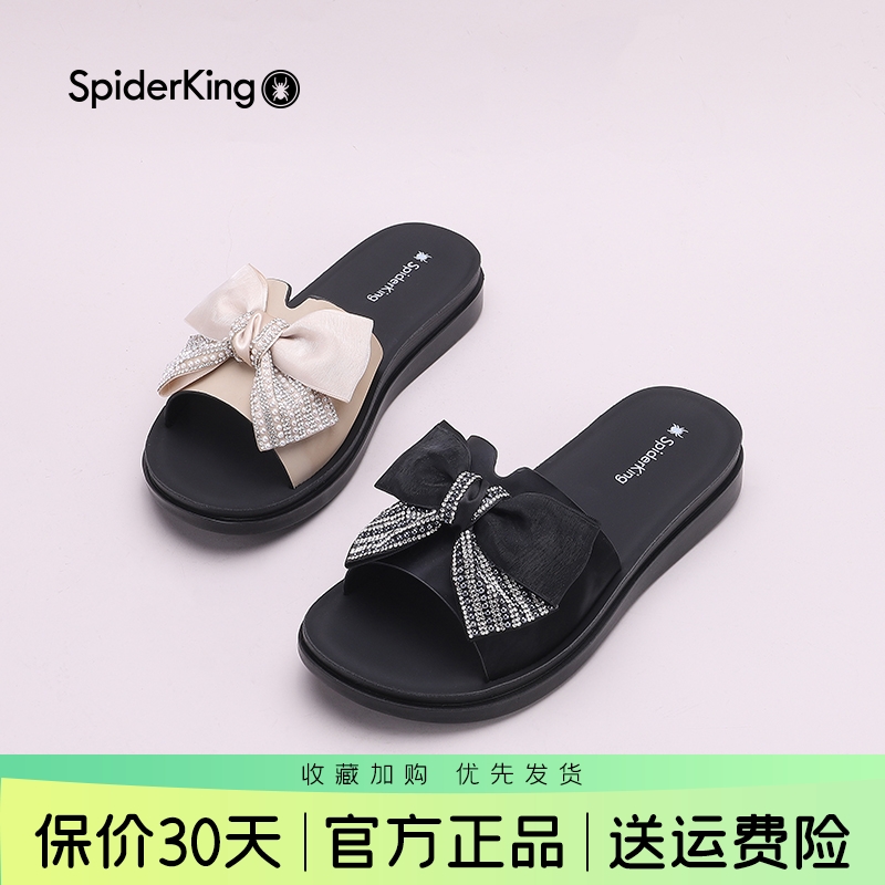 蜘蛛王仙女风蝴蝶结厚底拖鞋