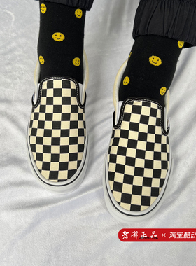 Vans Slip on黑白棋盘格一脚蹬男女鞋情侣休闲帆布鞋VN000EYEBWW