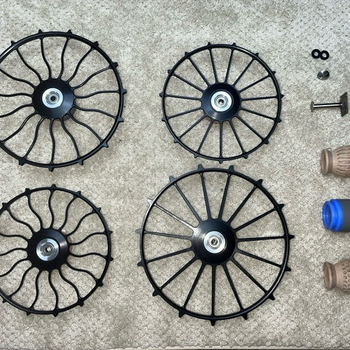 新款甲鱼枪盘轮甲鱼枪盘轮航空铝盘八卦轮盘轮精雕盘轮手拨轮