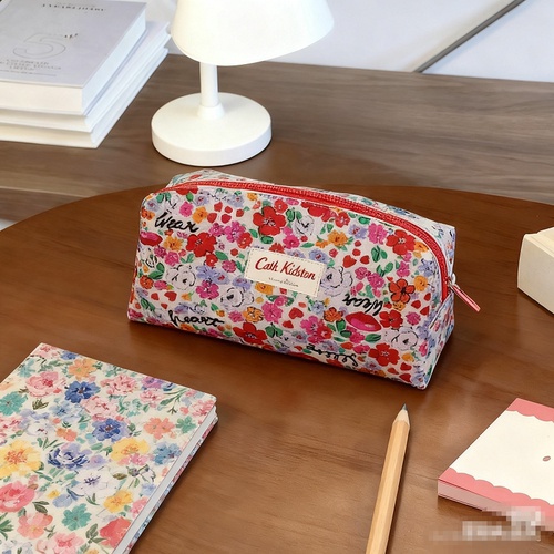 英伦风大号笔袋防水化妆包精美印花笔袋花卉化妆包
