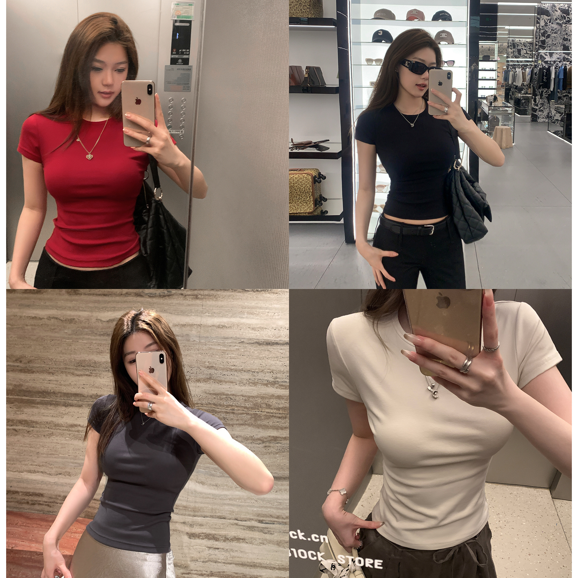 短袖通勤常规正肩5色T