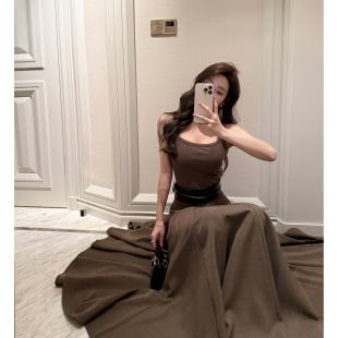 重磅款 秀款 高腰半身裙女秋冬遮肉a字长裙 巴黎夜色 Middletone