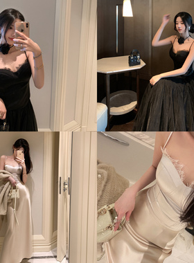 Middletone | 偷心lovely 带胸垫醋酸缎面吊带背心打底内搭女