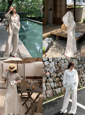 Middletone | 呼吸套装 1OO亚麻休闲老钱风套装衬衫/半裙/休闲裤