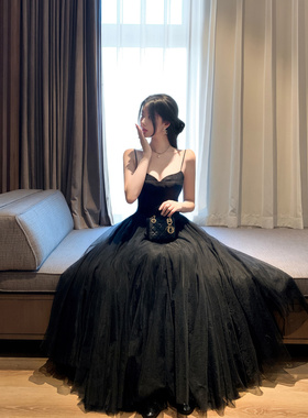 Middletone 戴莉少女裙 决美蕾丝拼接羊毛胸衣吊带裙网纱连衣裙