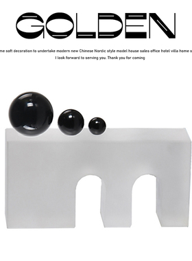 北欧现代极简创意水晶建筑拱门摆件样板间电视床头柜软装工艺品