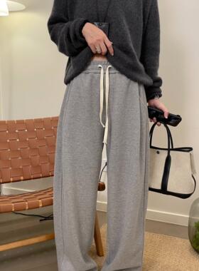 MKDesign2024秋冬新品 必入加厚加绒醋酸羊毛香蕉拖地运动休闲裤