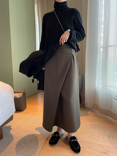 西装 一条设计款 超爱 通勤气质休闲直筒半裙 Design冬季