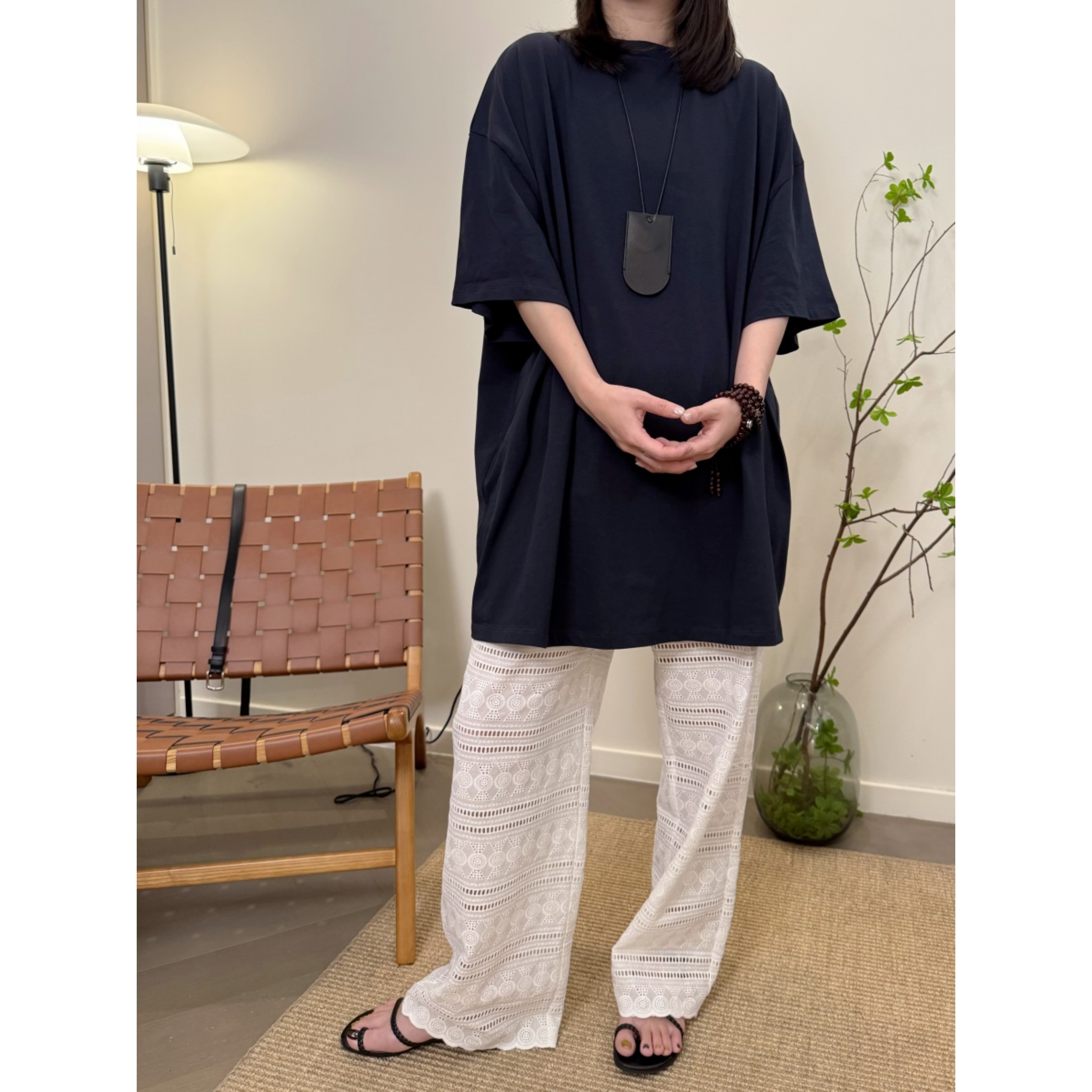 MKDesign 春夏新品 白色蕾丝裤