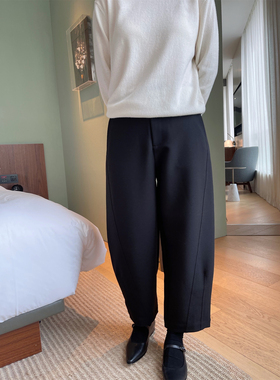 MK Design梨型福音哈伦奶奶香蕉裤弧度显瘦九分宽松西装裤