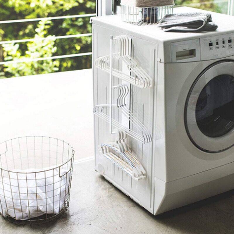 无痕贴阳台日式不锈钢磁铁衣架收纳架可吸附在洗衣机旁收纳置物架