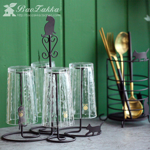 BAOZAKKA 日式清新家居小猫系 餐桌厨房杯架纸巾盒餐具筒餐厅收纳