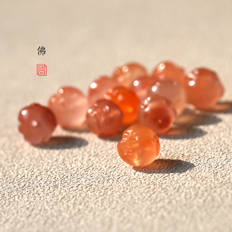 天然四川南红玛瑙佛头配珠