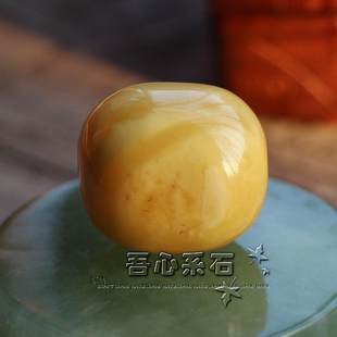 『系石』DIY精品 好品相鸡油黄老蜜蜡桶珠124-10蜜蜡单珠