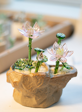 琉璃荷花中式美学小众创意文创礼物礼品纯手工高级感国风创意摆件