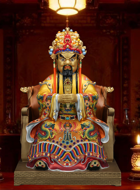 五台山广济龙王铜像全铜彩绘