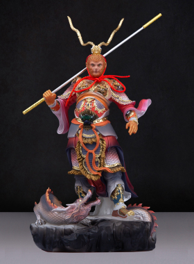 齐天大圣孙悟空美猴王斗战胜佛汉白玉佛像树脂居家供奉工艺品摆件