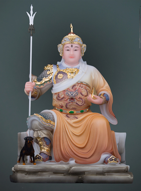 汉白玉家用供奉二郎神杨戬神像