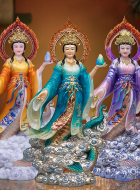 女娲娘娘汉白玉彩绘供奉神像