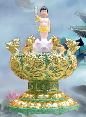浴佛盆九龙吐水太子佛浴佛灌佛大号喷水家庭寺庙浴佛节用品佛诞日