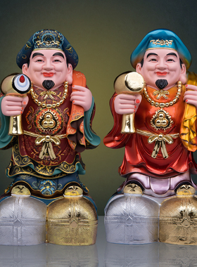 康盛树脂彩绘大黑天财神佛像摆件