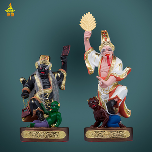 树脂七爷八爷站款踩鬼大二爷伯神像阴间黑白无常客厅桌面工艺摆件