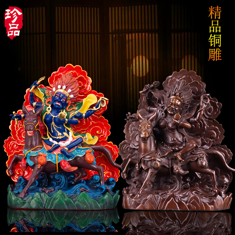 吉祥纯铜彩绘财富女神密宗佛像