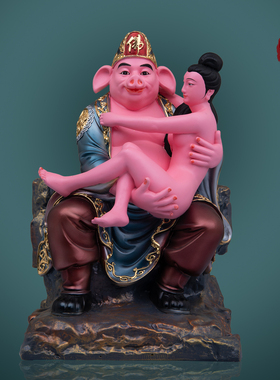 树脂金缕彩猪八戒摆件