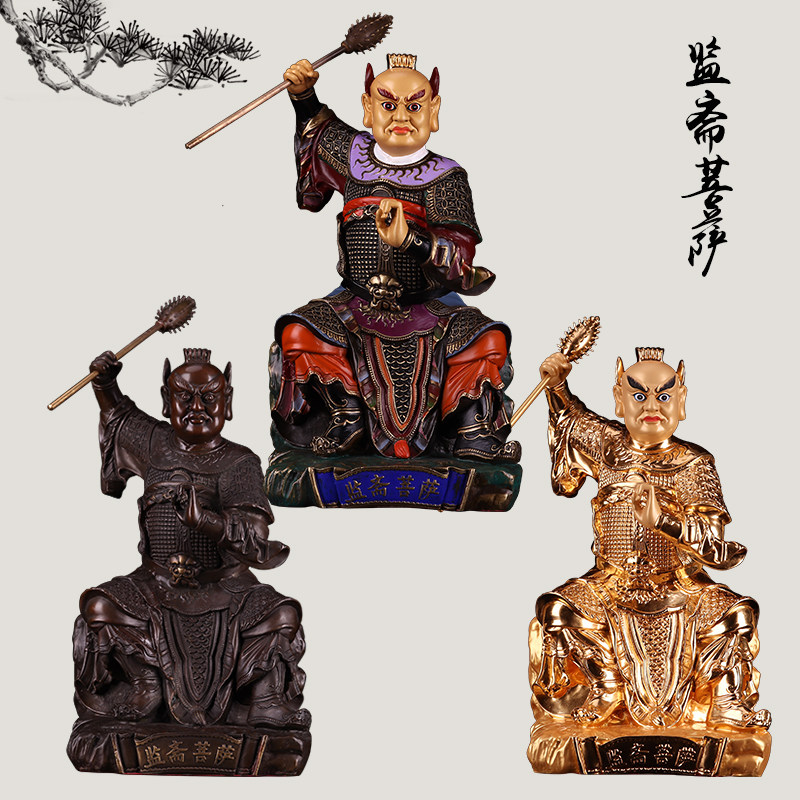 台湾鎏金彩绘监斋使者供奉佛像