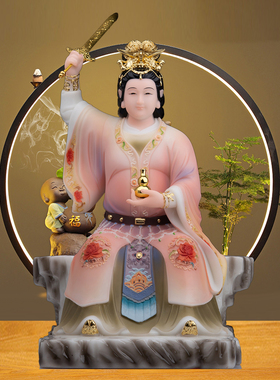 玄女汉白玉家居客厅中式风神像