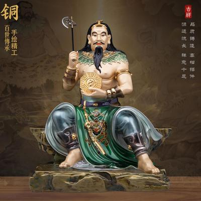 伏羲神像铜像纯黄铜彩绘