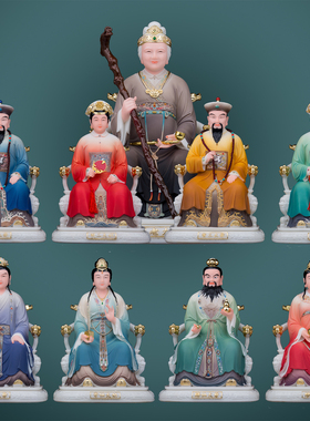 汉白玉彩绘四大家族胡三太爷太奶