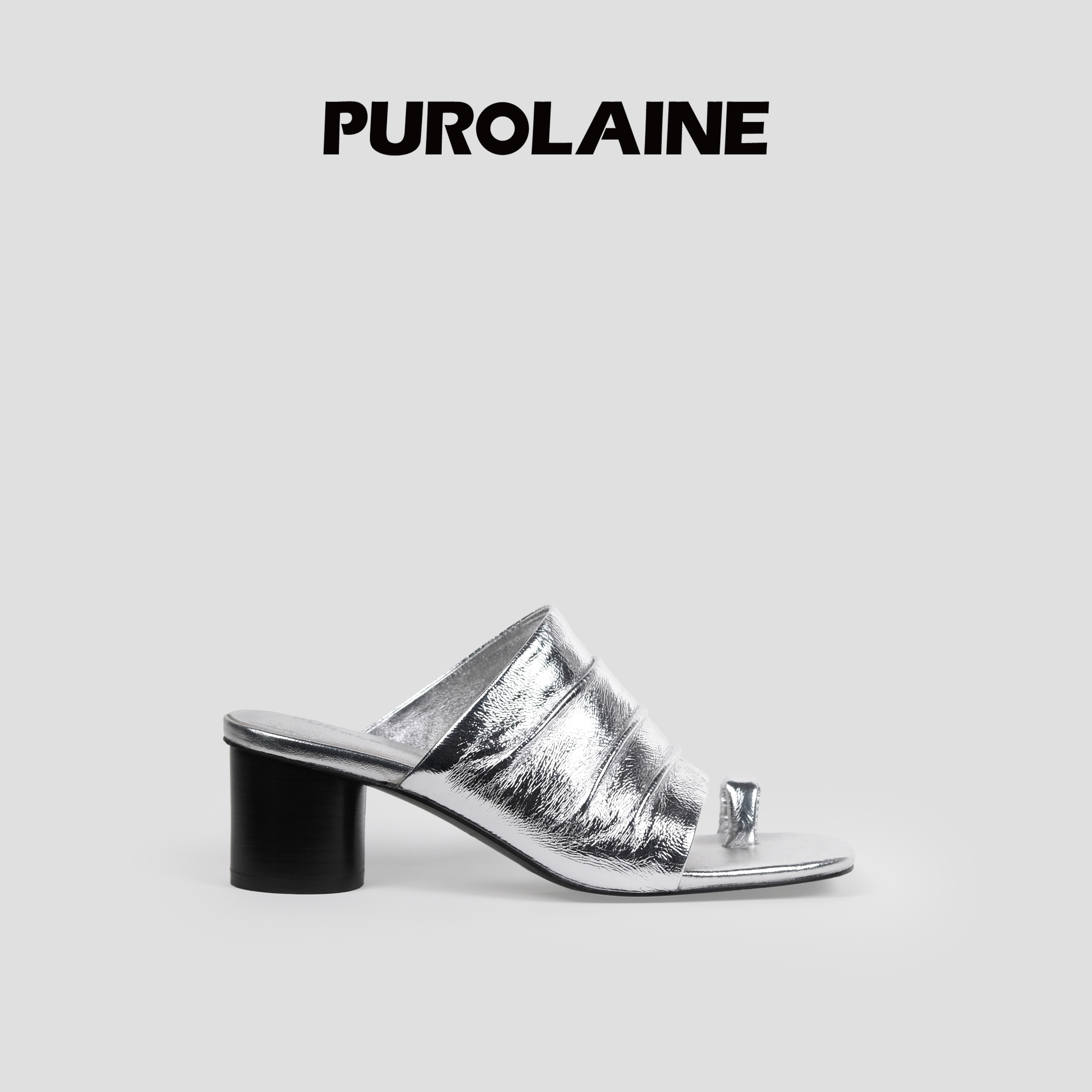 PUROLAINE朴羚金银高跟时装凉鞋