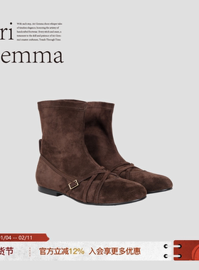 Ari Gemma｜Mirra系列·弹力羊反绒气质平跟瘦瘦靴精致显瘦弹力靴