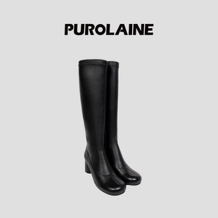 PUROLAINE·Frame设计师精致显瘦高筒长筒气质时髦弹力长靴
