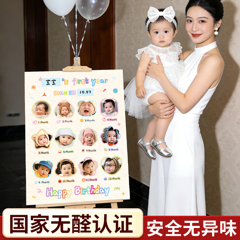 宝宝宴迎宾牌展示架kt板定制图片