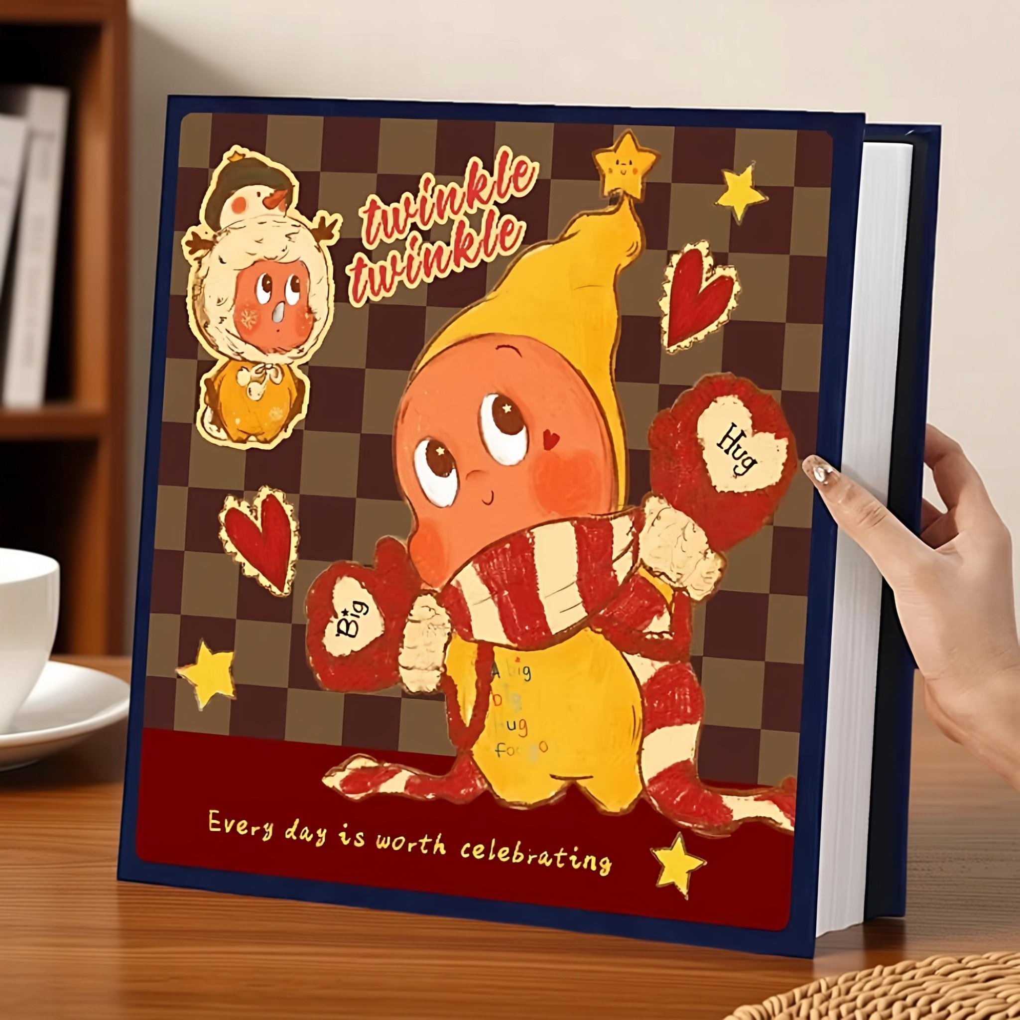 星星人diy自粘贴覆膜相册本纪念册大容量家庭宝宝情侣照片收纳6寸