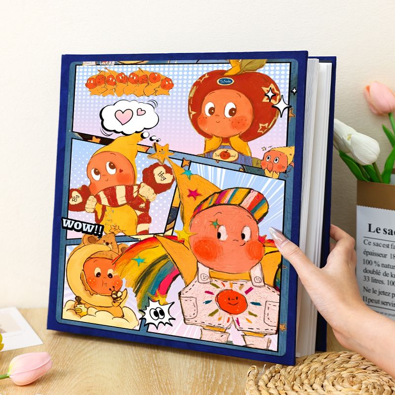 星星人diy自粘贴覆膜相册本纪念册大容量家庭宝宝情侣照片收纳6寸