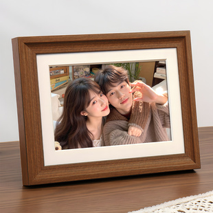 情侣相框摆台定制洗照片打印相片diy实木678寸做成相册挂墙空框六