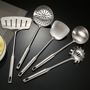 304不锈钢粥勺稀饭勺家用加厚长柄大汤勺捞粉勺厨房防烫一体锅铲